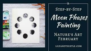 How to Watercolor Paint Moon Phases - Easy Tutorial for Beginners and Kids