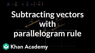 Subtracting vectors with parallelogram rule | Vectors | Precalculus | Khan Academy