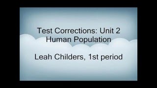 Unit 2 test corrections- APES