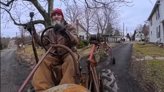 Taking my 1949 farmall cub and log arch across town to get a log