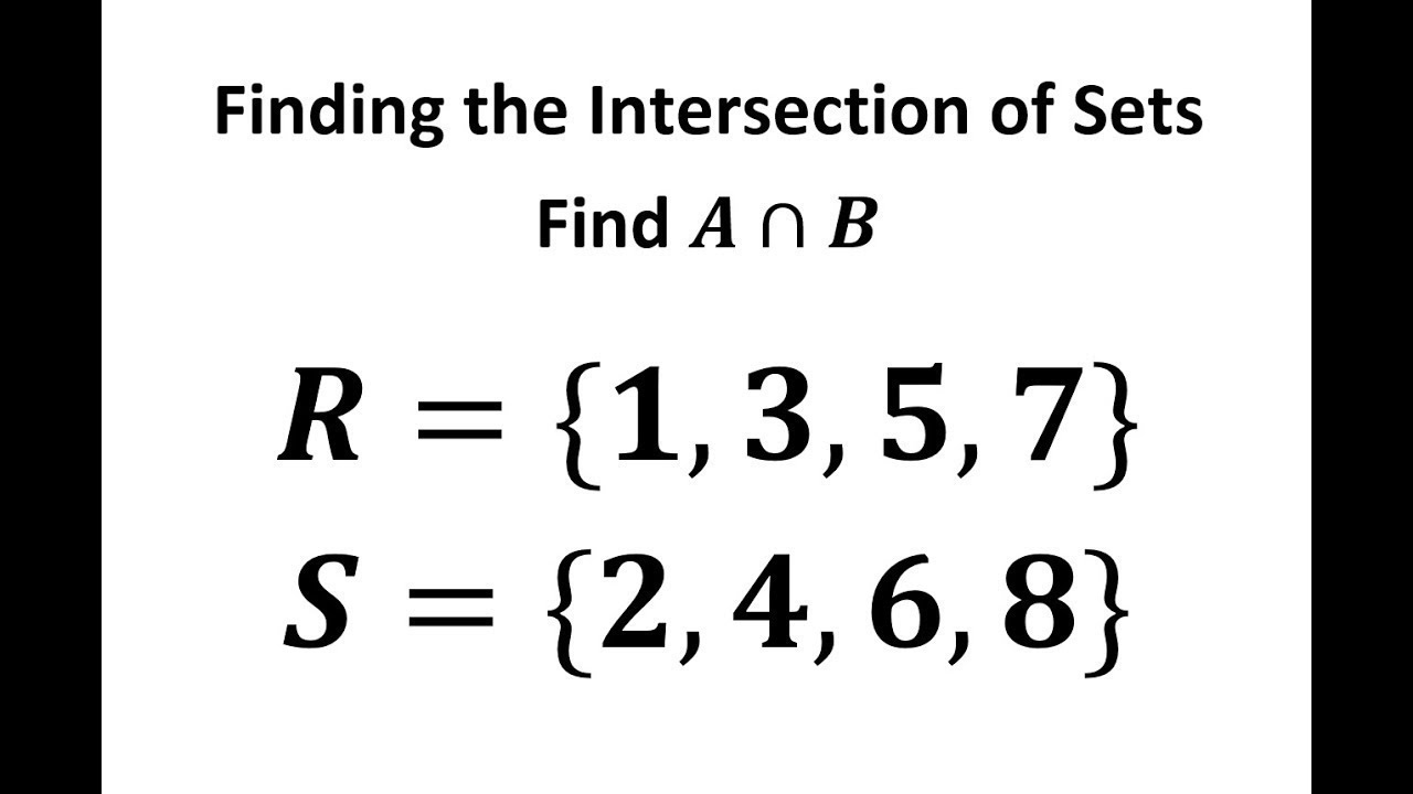 Finding An Intersection Of Two Sets Youtube