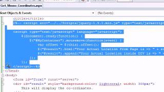 how to get a mouse position using jquery