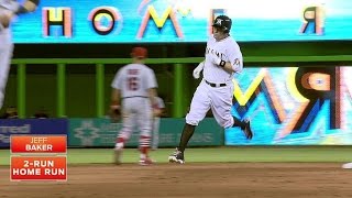 STL@MIA: Baker launches two-run shot to left-center