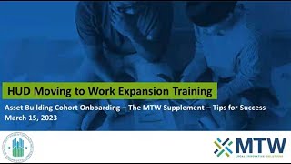 MTW Asset Building Cohort: MTW Supplement Tips for Success