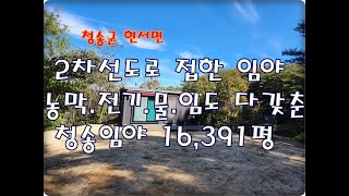 (영천착한부동산)NO.721/청송군 현서면 두현리 16,391평 임야/2차선.농막.전기.물.임도 다 갖춘 임야 16,391평