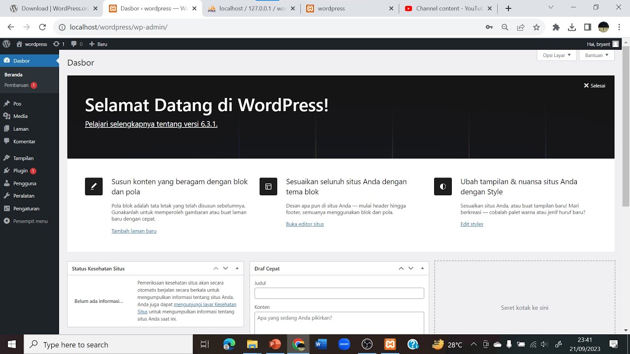Tutorial Instal Wordpress Youtube