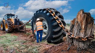 Most Big Chainsaw Cutting Tree Machines #47 | Monster Stump Removal Excavator