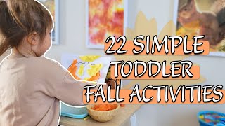 22 TODDLER FALL ACTIVITIES YOU CAN DO TODAY! | Montessori Autumn Activities | Montessori At Home