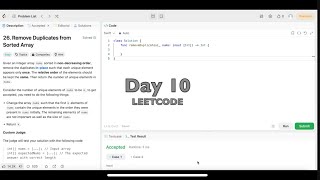 Day 10: LeetCode Problem 26. Remove Duplicates From Sorted Array - Swift