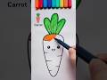 Coloring a Cute Carrot | Easy & Fun Drawing for Kids #shorts #coloring #carrot