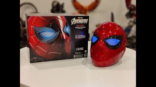 Hasbro Marvel Legends Spiderman Avengers Iron Spider Electronic Helmet Unboxing and Review!