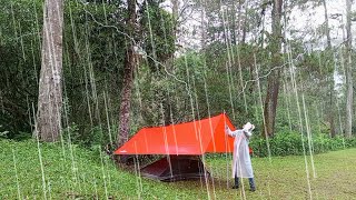 CAMPING IN CHAOS‼️ UNEXPECTED HEAVY RAIN AND THUNDERSTORM