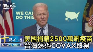 美國捐贈2500萬劑疫苗 台灣透過COVAX取得｜十點不一樣20210604