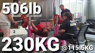 Bench Press 230kg / 506lb - Powerlifting Bench Press