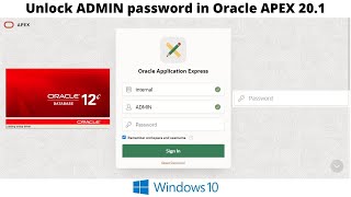 How to Unlock ADMIN password in Oracle APEX 20.1
