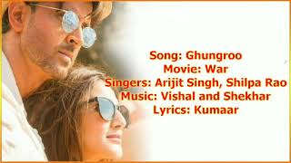 Ghungroo Song | war | Hrithik Roshan, vaani Kapoor |Vishal and Shekhar Ft, Arijit Singh, Shilpa Rao