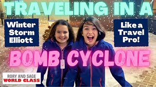 Bomb Cyclone Vlog 2022|Dodging Airport Chaos|Winter Storm Elliott|Rory and Sage World Class Ep80