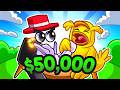 I Challenged QUACKSBLOX TO A $50,000 BATTLE In Arm Wrestling Simulator..