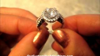 KI-117785 18k 7.5mm round diamond halo engagement ring