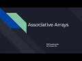 PHP:  Associative Arrays