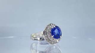 SOLD 2.68 ct NATURAL DIAMOND \u0026 ceylon sapphire halo ring SOLID PLATINUM