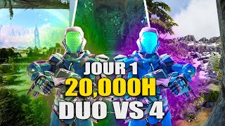 UN DUO A 20,000H BUILD 3 CAVES CONTRE 200 TEAMS DE 4 SUR INX ARK PVP - JOUR 1