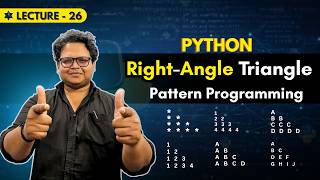 Right Angle Triangle Pattern in Python | Pattern Programming for Beginners | Zero to Placement