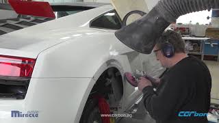 Reparatur eines Seitenschadens an einem Lamborghini Gallardo