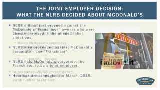 The NLRB Joint Employer Decision and How It Affects Franchisors