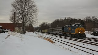 CSX W003 Geomotry Train heading East in Palmer MA at CP83 2-12-25