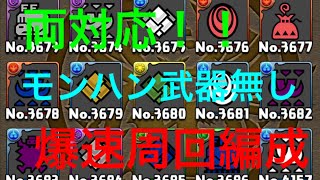 両対応❗️モンハンコラボ下級　モンハン武器無し爆速周回編成‼️