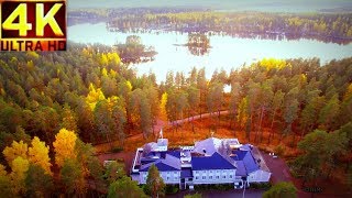 Hotel Punkaharju Autumn colors 4K Birds Eye view