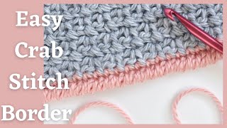 How To Crochet The Easiest Border Ever! / Variation Easy Crab Stitch Border- No working backwards