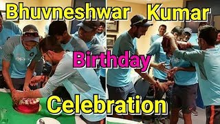 Bhuvneshwar Kumar's Birthday  Celebration  with  Indian cricket team