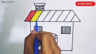 HOW TO DRAW A HOUSE EASY STEP BY STEP|#youtube#art#drawing