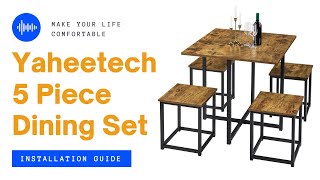 Yaheetech 5-Piece Dining Set Installation Guide #diningset