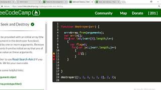 seek and destroy freecodecamp