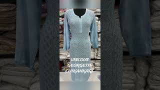 VISCOUS #GEORGETTE || PARTY WEAR LONG KURTIS ||  FINE LUCKNOWI #CHIKANKARI WORK