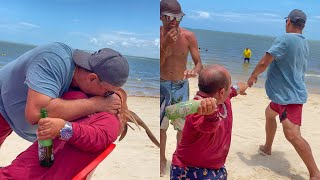 PILILIU LEVA BEIJO DE HOMEM NA PRAIA E FICA IRADO