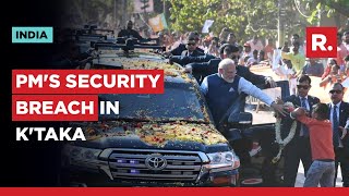 PM Modi's Event Security Breach In Karnataka's Davangere