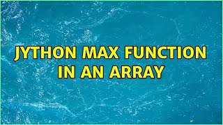 jython max function in an array