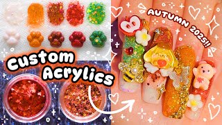 Making FALL THEMED Acrylics!! 🍄 + Trying CURVED Nail tips