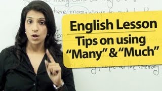 English Grammar Lesson - Using Much and Many. | English lessons to learn speaking fluent English.