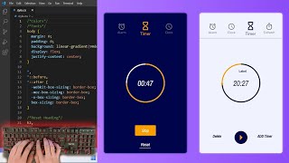 ASMR Programming - Dark & Light Timer UI Design Using HTML CSS - No Talking