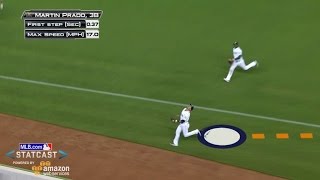 ARI@MIA: Prado tracks down a popup in foul territory