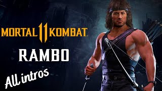 MORTAL KOMBAT 11 Rambo All Intros  MK11
