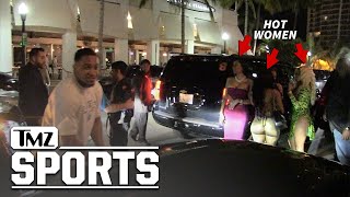 NFL's Johnathan Abram Takes Beautiful Ladies To Dinner, 'Of Course He Paid' | TMZ Sports