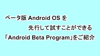 ベータ版 Android OS を先行して試すことができる「Android Beta Program」をご紹介