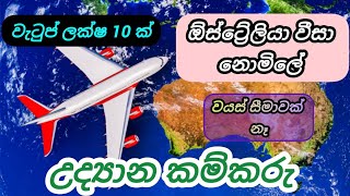 ඕස්ට්‍රේලියාවට නොමිලේ වීසා.වැටුප් ලක්ෂ 10 hotel foreign government job in australia