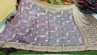 #8143140869 Pure handloom Organza Georgette Brush meenakari High demand new collection